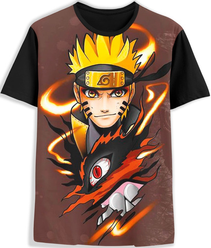 Camiseta Camisa 3d Full Anime Naruto Uzumaki Desenho Animado